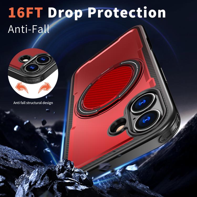 For iPhone 17 kalebol Metal 360 Degree Rotation Holder MagSafe Phone Case(Red) - iPhone 17 Cases by Kalebol | Online Shopping UK | buy2fix