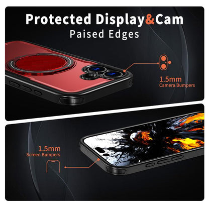 For iPhone 17 kalebol Metal 360 Degree Rotation Holder MagSafe Phone Case(Red) - iPhone 17 Cases by Kalebol | Online Shopping UK | buy2fix