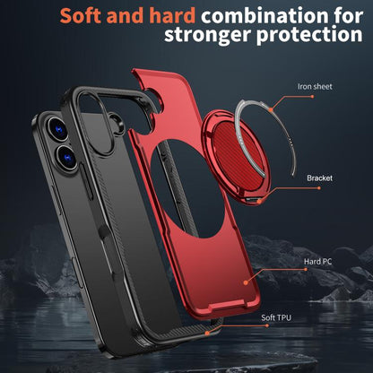 For iPhone 17 kalebol Metal 360 Degree Rotation Holder MagSafe Phone Case(Red) - iPhone 17 Cases by Kalebol | Online Shopping UK | buy2fix