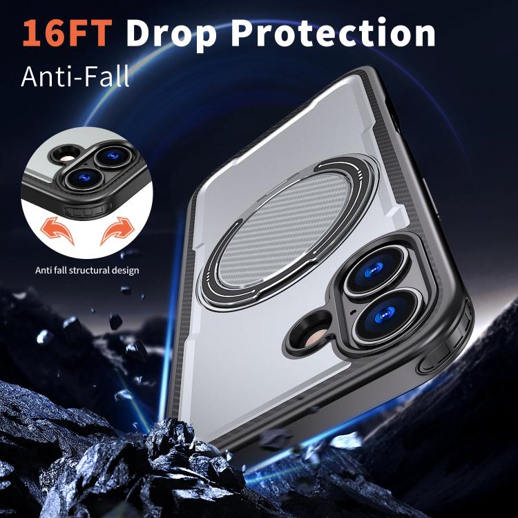 For iPhone 17 kalebol Metal 360 Degree Rotation Holder MagSafe Phone Case(Grey) - iPhone 17 Cases by Kalebol | Online Shopping UK | buy2fix