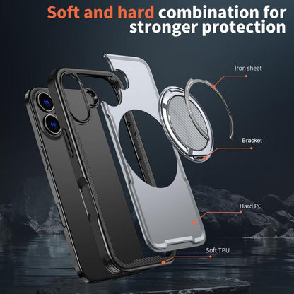 For iPhone 17 kalebol Metal 360 Degree Rotation Holder MagSafe Phone Case(Grey) - iPhone 17 Cases by Kalebol | Online Shopping UK | buy2fix