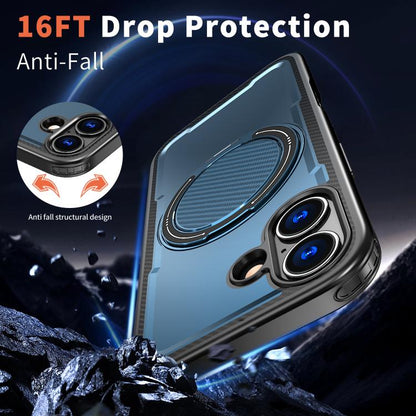 For iPhone 17 kalebol Metal 360 Degree Rotation Holder MagSafe Phone Case(Navy Blue) - iPhone 17 Cases by Kalebol | Online Shopping UK | buy2fix