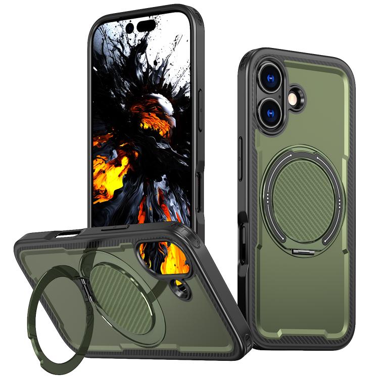For iPhone 17 kalebol Metal 360 Degree Rotation Holder MagSafe Phone Case(Green) - iPhone 17 Cases by Kalebol | Online Shopping UK | buy2fix