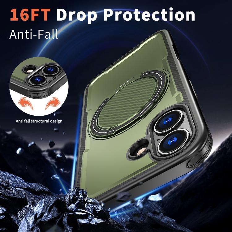 For iPhone 17 kalebol Metal 360 Degree Rotation Holder MagSafe Phone Case(Green) - iPhone 17 Cases by Kalebol | Online Shopping UK | buy2fix