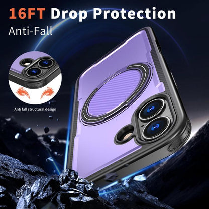 For iPhone 17 kalebol Metal 360 Degree Rotation Holder MagSafe Phone Case(Purple) - iPhone 17 Cases by Kalebol | Online Shopping UK | buy2fix