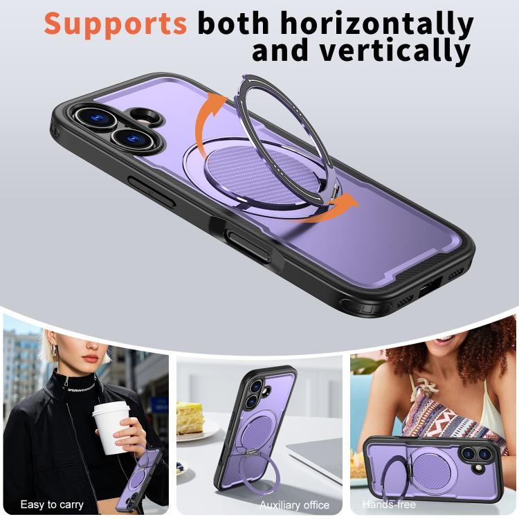 For iPhone 17 kalebol Metal 360 Degree Rotation Holder MagSafe Phone Case(Purple) - iPhone 17 Cases by Kalebol | Online Shopping UK | buy2fix