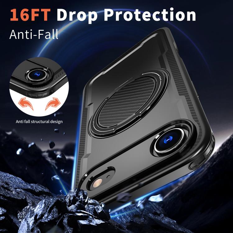 For iPhone Air kalebol Metal 360 Degree Rotation Holder MagSafe Phone Case(Black) - iPhone Air Cases by Kalebol | Online Shopping UK | buy2fix