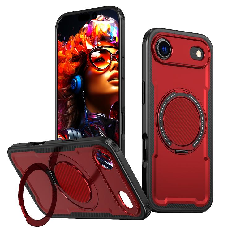 For iPhone Air kalebol Metal 360 Degree Rotation Holder MagSafe Phone Case(Red) - iPhone Air Cases by Kalebol | Online Shopping UK | buy2fix