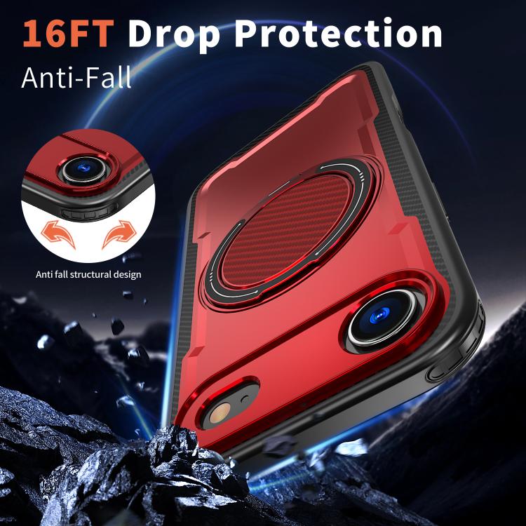 For iPhone Air kalebol Metal 360 Degree Rotation Holder MagSafe Phone Case(Red) - iPhone Air Cases by Kalebol | Online Shopping UK | buy2fix