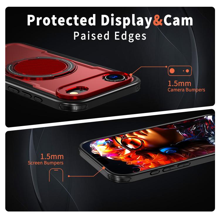 For iPhone Air kalebol Metal 360 Degree Rotation Holder MagSafe Phone Case(Red) - iPhone Air Cases by Kalebol | Online Shopping UK | buy2fix