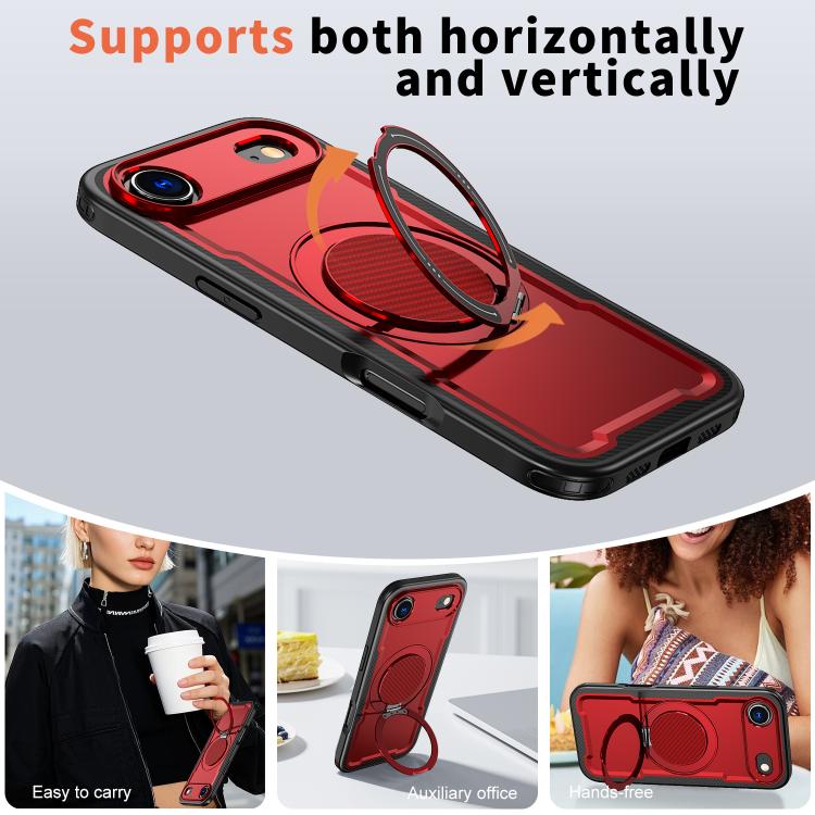 For iPhone Air kalebol Metal 360 Degree Rotation Holder MagSafe Phone Case(Red) - iPhone Air Cases by Kalebol | Online Shopping UK | buy2fix
