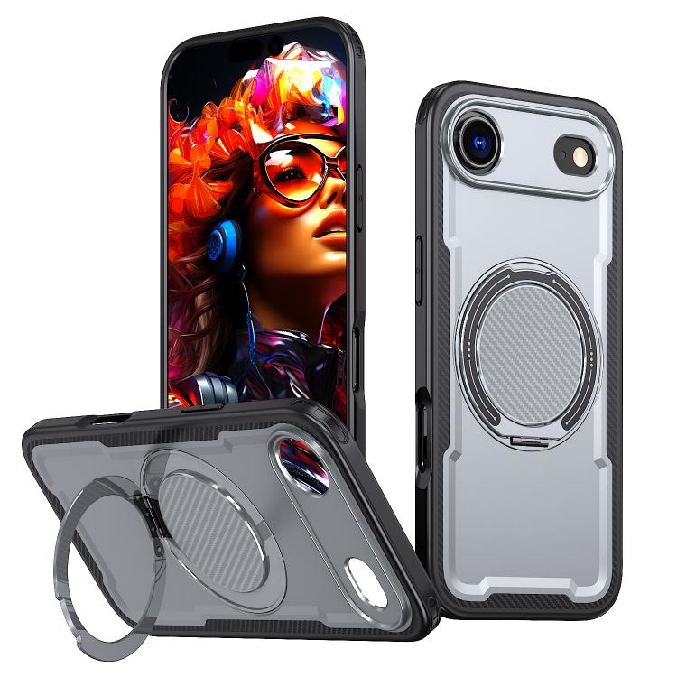 For iPhone 17 Air kalebol Metal 360 Degree Rotation Holder MagSafe Phone Case(Grey) - iPhone 17 Air Cases by Kalebol | Online Shopping UK | buy2fix