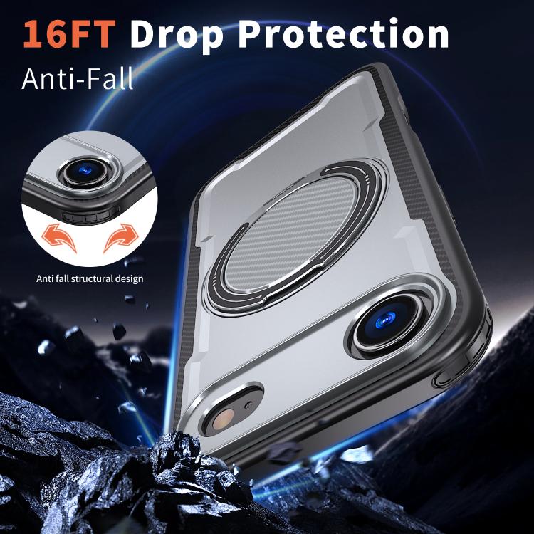 For iPhone 17 Air kalebol Metal 360 Degree Rotation Holder MagSafe Phone Case(Grey) - iPhone 17 Air Cases by Kalebol | Online Shopping UK | buy2fix