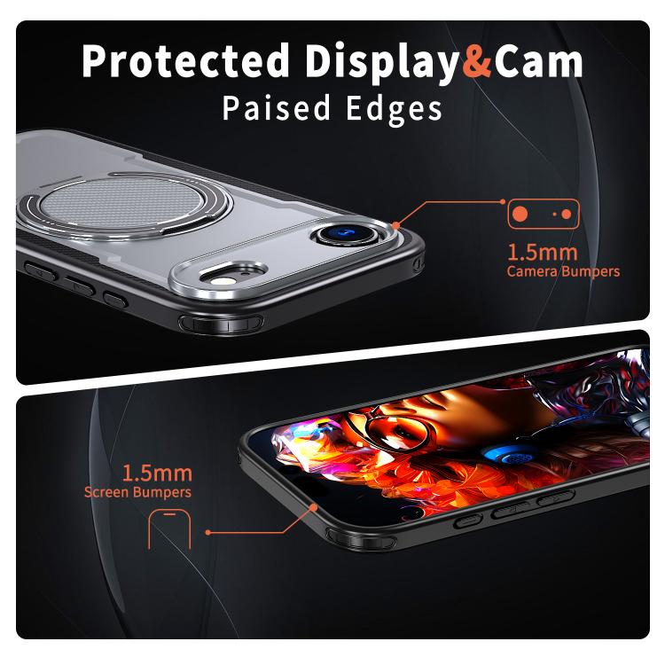 For iPhone 17 Air kalebol Metal 360 Degree Rotation Holder MagSafe Phone Case(Grey) - iPhone 17 Air Cases by Kalebol | Online Shopping UK | buy2fix