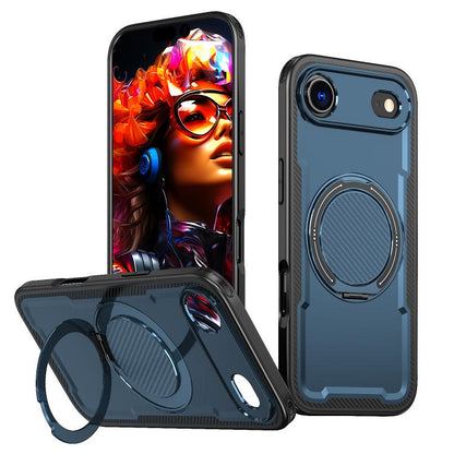 For iPhone 17 Air kalebol Metal 360 Degree Rotation Holder MagSafe Phone Case(Navy Blue) - iPhone 17 Air Cases by Kalebol | Online Shopping UK | buy2fix