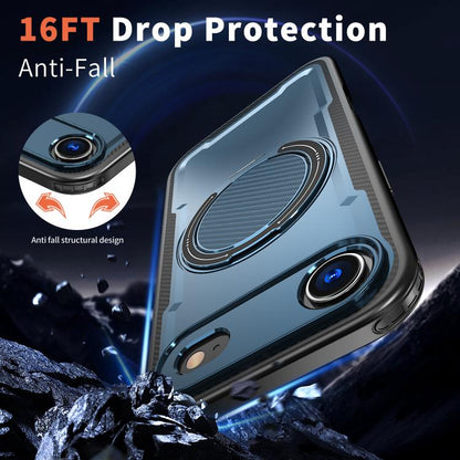 For iPhone 17 Air kalebol Metal 360 Degree Rotation Holder MagSafe Phone Case(Navy Blue) - iPhone 17 Air Cases by Kalebol | Online Shopping UK | buy2fix