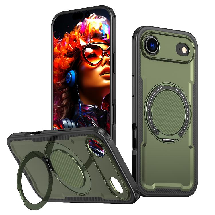 For iPhone 17 Air kalebol Metal 360 Degree Rotation Holder MagSafe Phone Case(Green) - iPhone 17 Air Cases by Kalebol | Online Shopping UK | buy2fix