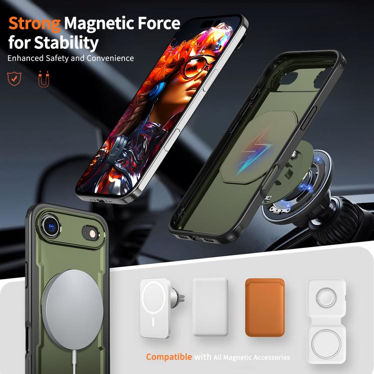 For iPhone 17 Air kalebol Metal 360 Degree Rotation Holder MagSafe Phone Case(Green) - iPhone 17 Air Cases by Kalebol | Online Shopping UK | buy2fix