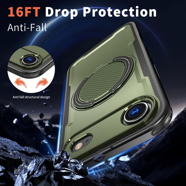 For iPhone 17 Air kalebol Metal 360 Degree Rotation Holder MagSafe Phone Case(Green) - iPhone 17 Air Cases by Kalebol | Online Shopping UK | buy2fix