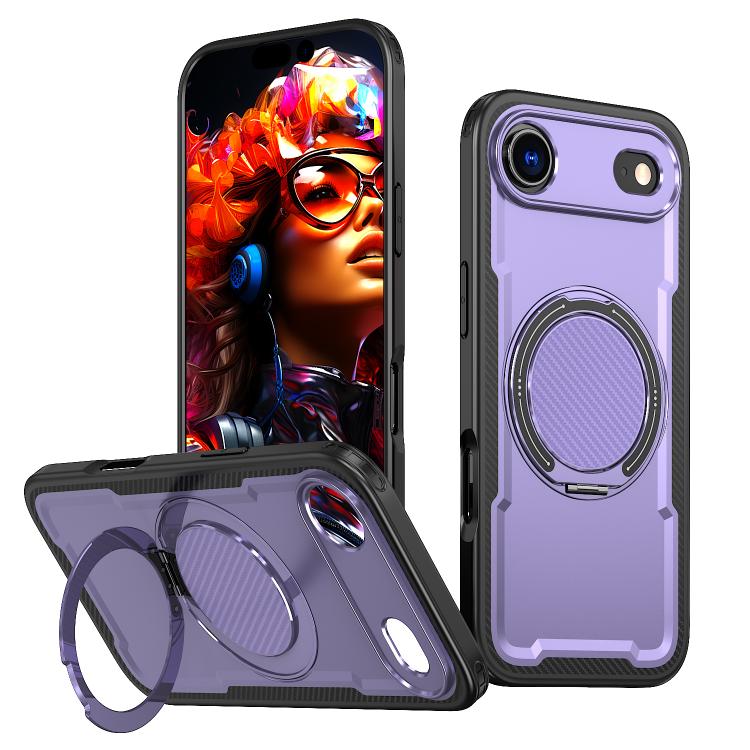 For iPhone Air kalebol Metal 360 Degree Rotation Holder MagSafe Phone Case(Purple) - iPhone Air Cases by Kalebol | Online Shopping UK | buy2fix