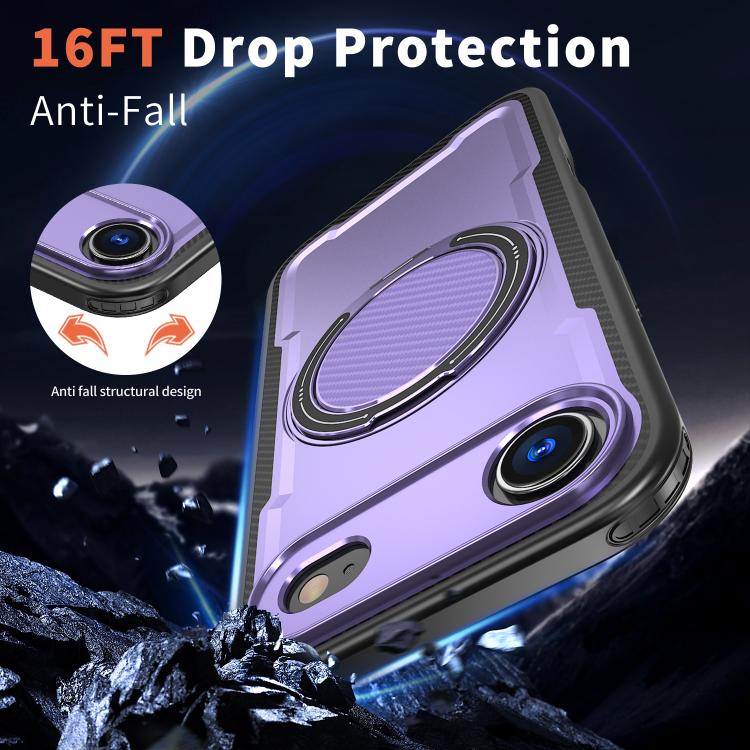 For iPhone Air kalebol Metal 360 Degree Rotation Holder MagSafe Phone Case(Purple) - iPhone Air Cases by Kalebol | Online Shopping UK | buy2fix