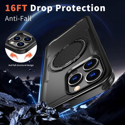 For iPhone 16 Pro Max kalebol Metal 360 Degree Rotation Holder MagSafe Phone Case(Black) - iPhone 16 Pro Max Cases by Kalebol | Online Shopping UK | buy2fix