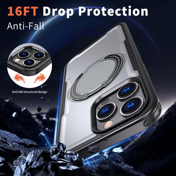 For iPhone 16 Pro Max kalebol Metal 360 Degree Rotation Holder MagSafe Phone Case(Grey) - iPhone 16 Pro Max Cases by Kalebol | Online Shopping UK | buy2fix