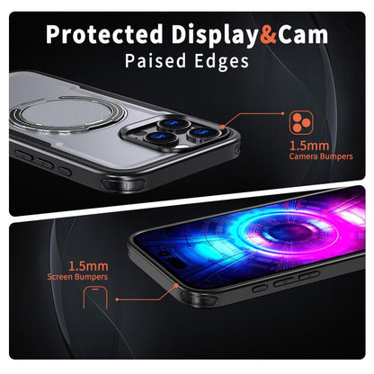 For iPhone 16 Pro Max kalebol Metal 360 Degree Rotation Holder MagSafe Phone Case(Grey) - iPhone 16 Pro Max Cases by Kalebol | Online Shopping UK | buy2fix