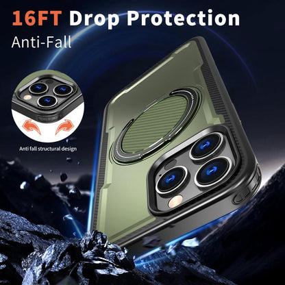 For iPhone 16 Pro Max kalebol Metal 360 Degree Rotation Holder MagSafe Phone Case(Green) - iPhone 16 Pro Max Cases by Kalebol | Online Shopping UK | buy2fix