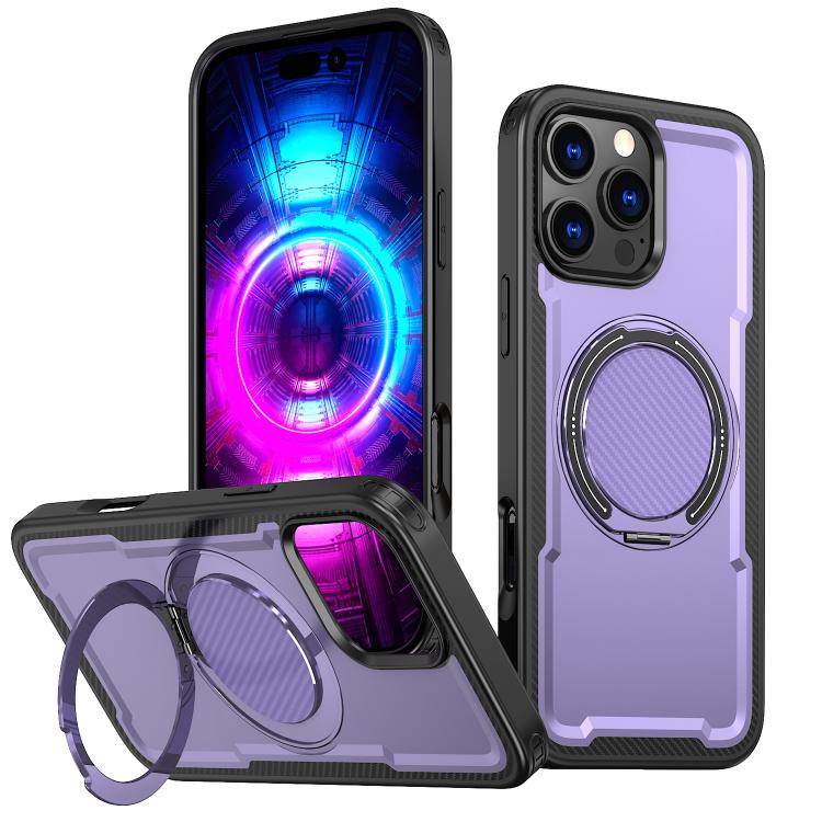 For iPhone 16 Pro Max kalebol Metal 360 Degree Rotation Holder MagSafe Phone Case(Purple) - iPhone 16 Pro Max Cases by Kalebol | Online Shopping UK | buy2fix