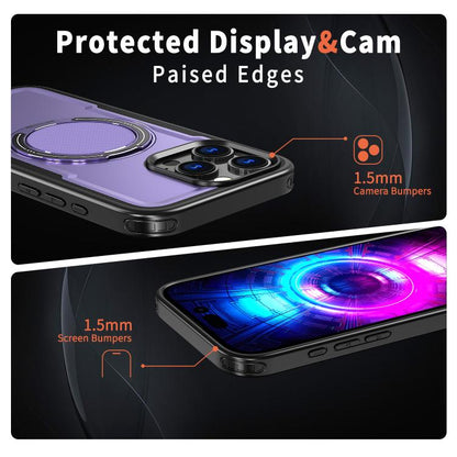 For iPhone 16 Pro Max kalebol Metal 360 Degree Rotation Holder MagSafe Phone Case(Purple) - iPhone 16 Pro Max Cases by Kalebol | Online Shopping UK | buy2fix