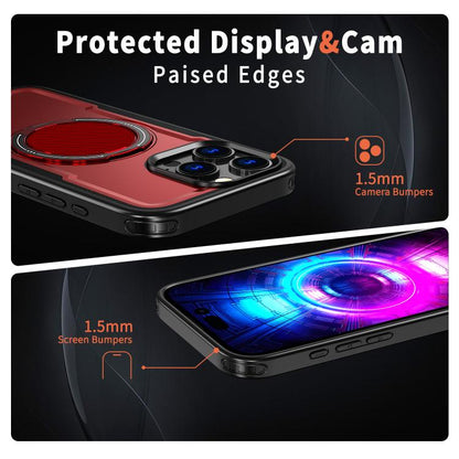 For iPhone 16 Pro kalebol Metal 360 Degree Rotation Holder MagSafe Phone Case(Red) - iPhone 16 Pro Cases by Kalebol | Online Shopping UK | buy2fix