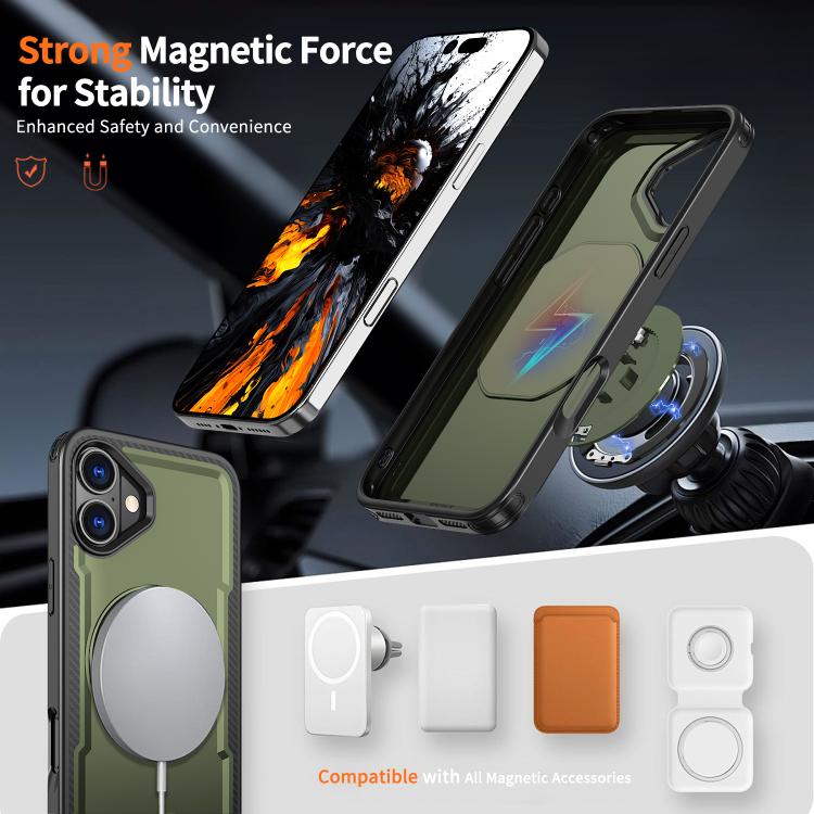 For iPhone 16 Plus kalebol Metal 360 Degree Rotation Holder MagSafe Phone Case(Green) - iPhone 16 Plus Cases by Kalebol | Online Shopping UK | buy2fix