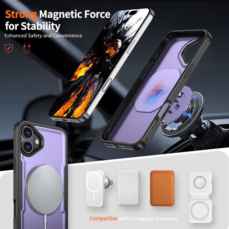 For iPhone 16 Plus kalebol Metal 360 Degree Rotation Holder MagSafe Phone Case(Purple) - iPhone 16 Plus Cases by Kalebol | Online Shopping UK | buy2fix