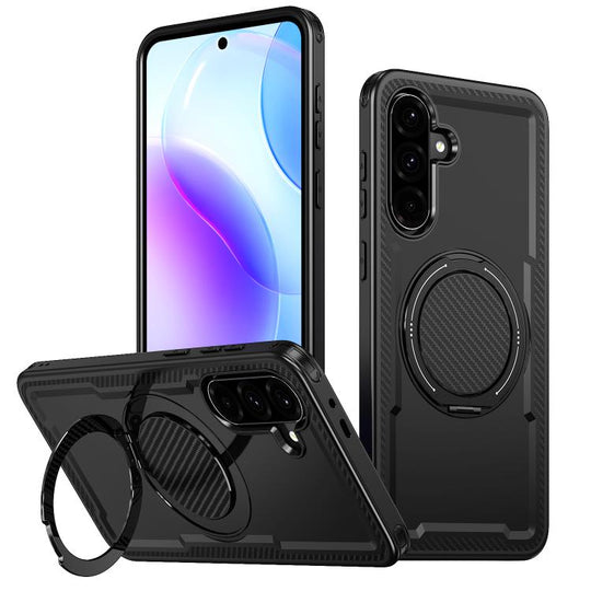 For Galaxy A17 5G kalebol Metal 360 Degree Rotation Holder MagSafe Phone Case(Black)