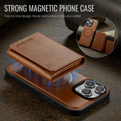 For iPhone 16 Pro Max Fierre Shann 2 in 1 Holder RFID Card Slot Wallet MagSafe Phone Case(Dark Brown) - iPhone 16 Pro Max Cases by FIERRE SHANN | Online Shopping UK | buy2fix