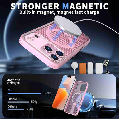 For iPhone 17 Pro kalebol Honeycomb Cooling MagSafe Holder Phone Case(Pink) - iPhone 17 Pro Cases by Kalebol | Online Shopping UK | buy2fix