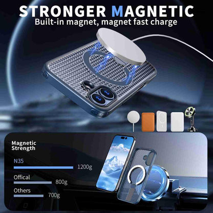 For iPhone 17 kalebol Honeycomb Cooling MagSafe Holder Phone Case(Blue) - iPhone 17 Cases by Kalebol | Online Shopping UK | buy2fix