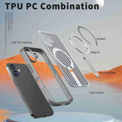 For iPhone 17 kalebol Honeycomb Cooling MagSafe Holder Phone Case(Titanium Grey) - iPhone 17 Cases by Kalebol | Online Shopping UK | buy2fix