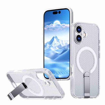 For iPhone 17 kalebol Honeycomb Cooling MagSafe Holder Phone Case(Frosted Transparent) - iPhone 17 Cases by Kalebol | Online Shopping UK | buy2fix