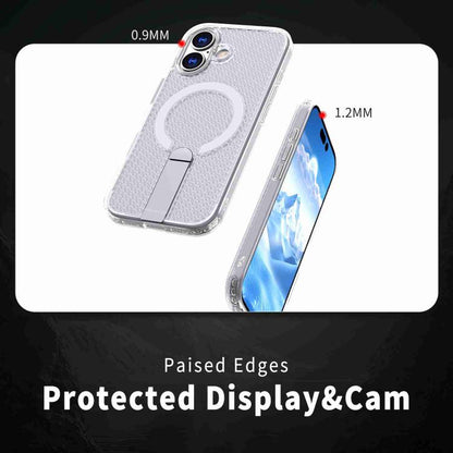 For iPhone 17 kalebol Honeycomb Cooling MagSafe Holder Phone Case(Frosted Transparent) - iPhone 17 Cases by Kalebol | Online Shopping UK | buy2fix