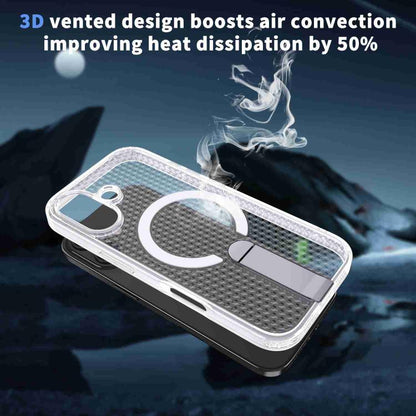 For iPhone 17 kalebol Honeycomb Cooling MagSafe Holder Phone Case(Frosted Transparent) - iPhone 17 Cases by Kalebol | Online Shopping UK | buy2fix