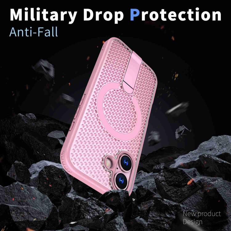 For iPhone 17 kalebol Honeycomb Cooling MagSafe Holder Phone Case(Pink) - iPhone 17 Cases by Kalebol | Online Shopping UK | buy2fix