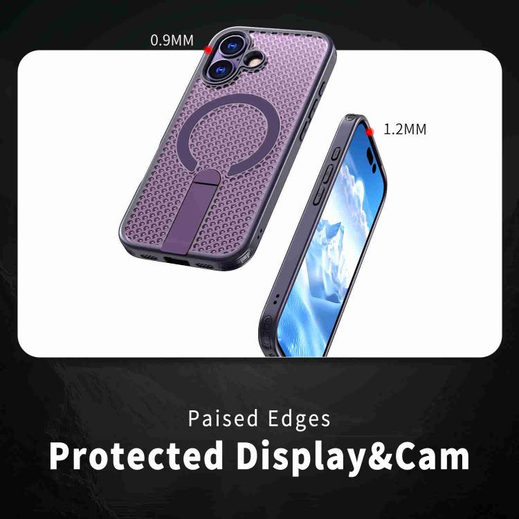 For iPhone 17 kalebol Honeycomb Cooling MagSafe Holder Phone Case(Purple) - iPhone 17 Cases by Kalebol | Online Shopping UK | buy2fix