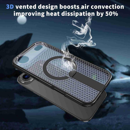 For iPhone Air kalebol Honeycomb Cooling MagSafe Holder Phone Case(Black) - iPhone Air Cases by Kalebol | Online Shopping UK | buy2fix