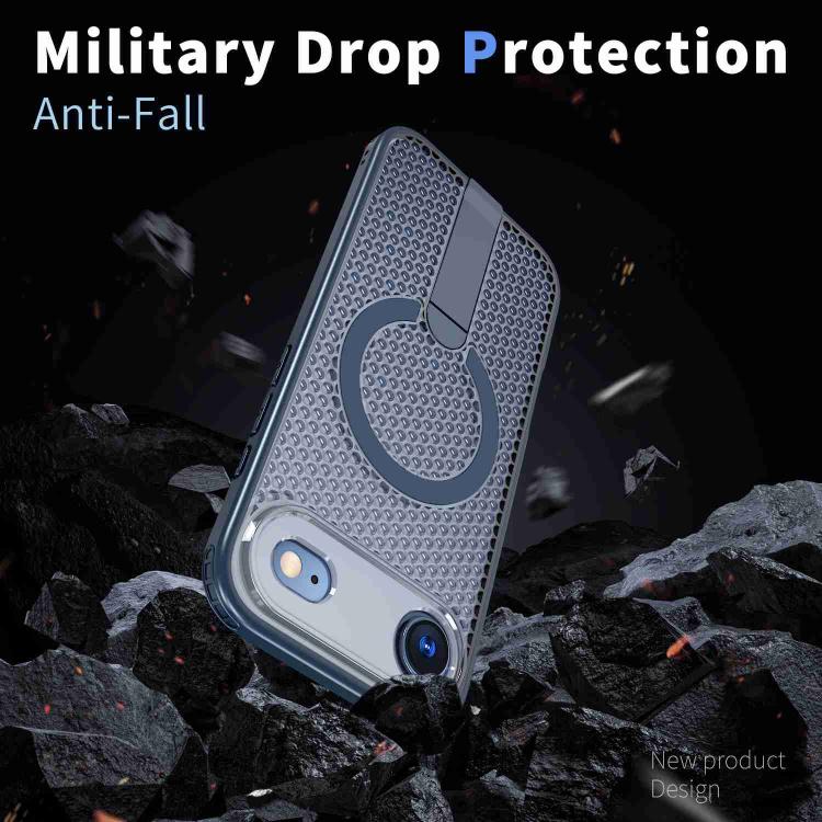 For iPhone 17 Air kalebol Honeycomb Cooling MagSafe Holder Phone Case(Blue) - iPhone 17 Air Cases by Kalebol | Online Shopping UK | buy2fix