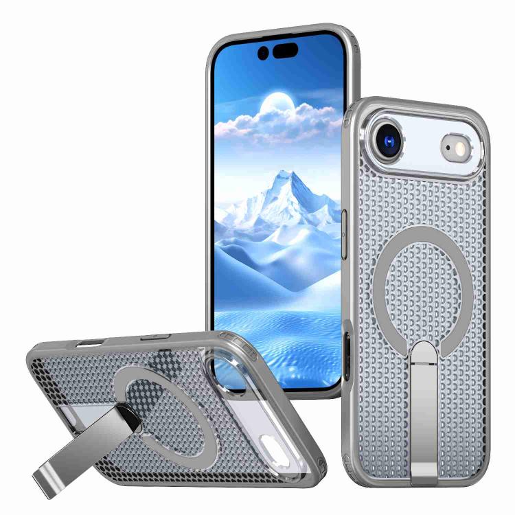For iPhone Air kalebol Honeycomb Cooling MagSafe Holder Phone Case(Titanium Grey) - iPhone Air Cases by Kalebol | Online Shopping UK | buy2fix