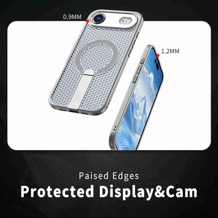 For iPhone Air kalebol Honeycomb Cooling MagSafe Holder Phone Case(Titanium Grey) - iPhone Air Cases by Kalebol | Online Shopping UK | buy2fix