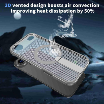 For iPhone Air kalebol Honeycomb Cooling MagSafe Holder Phone Case(Titanium Grey) - iPhone Air Cases by Kalebol | Online Shopping UK | buy2fix