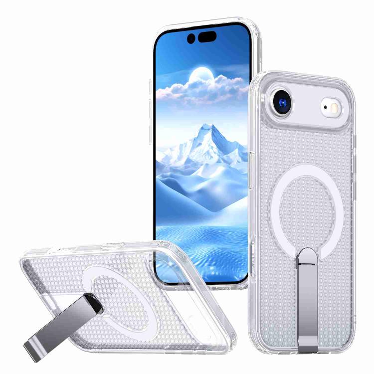 For iPhone Air kalebol Honeycomb Cooling MagSafe Holder Phone Case(Frosted Transparent) - iPhone Air Cases by Kalebol | Online Shopping UK | buy2fix